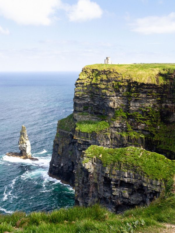 Cliffs of Moher and sea stacks along the Burren Way Ireland