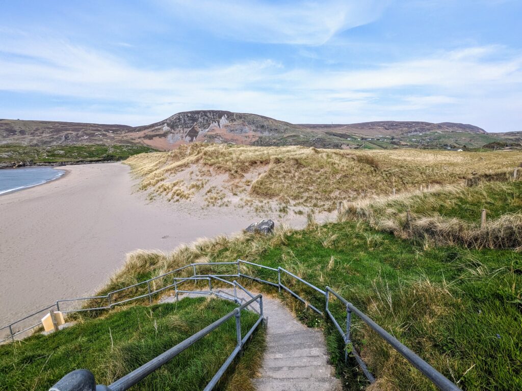 stairs leading down to Glencolumbkille beach