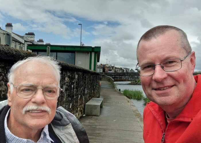 two men walking in Ireland