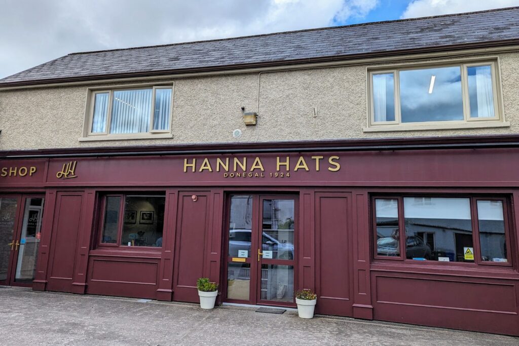 storefront of Hanna Hats in Donegal Ireland